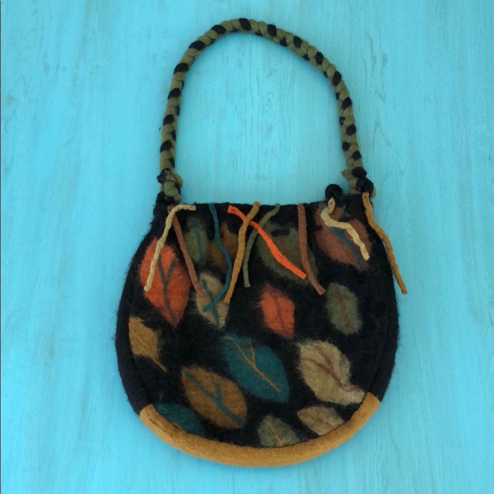 Rising Tide Needle Felted Leaf Shoulder Bag